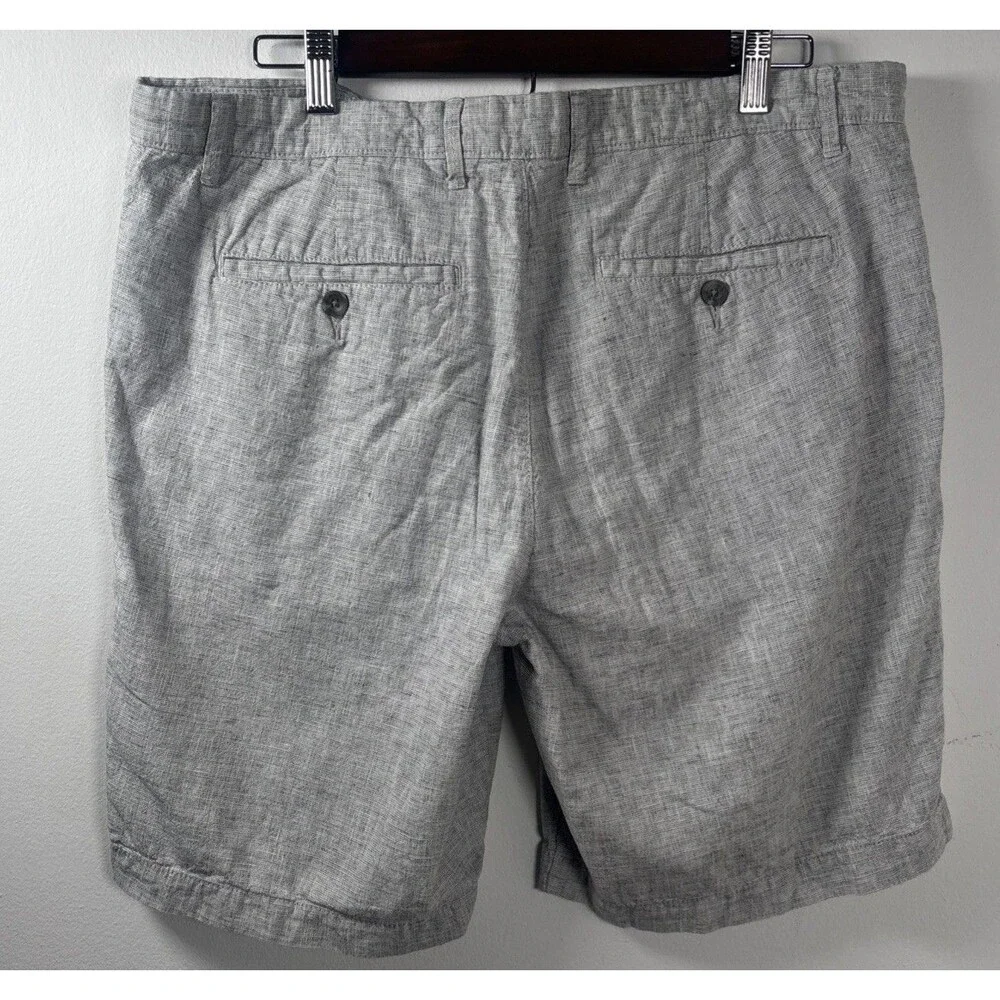 Goodfellow Shorts Mens 36 Linen Blend Gray Chambray 9